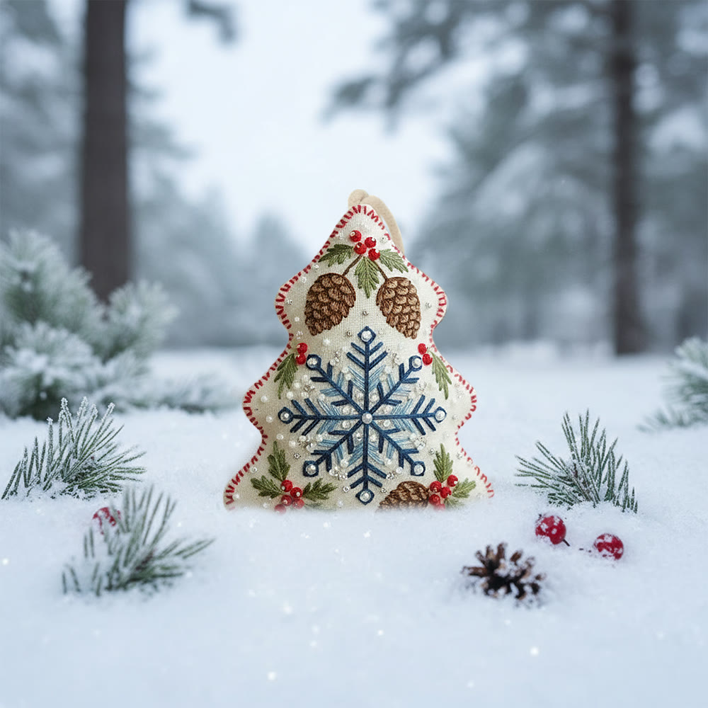 Rubbyoo Tree-shaped Embroidery Kit - Snowflake-pinecone | Exquisite Decor | Top Holiday Gifting Pick - image 5