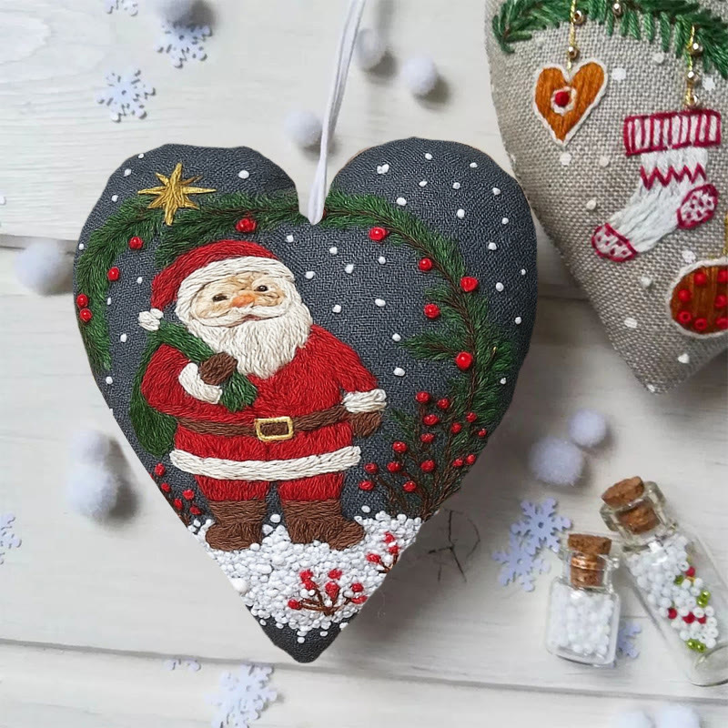 Rubbyoo Heart Embroidery Kit - Santa Claus | Unique Christmas Gift | Diy Hanging Craft  - image 5