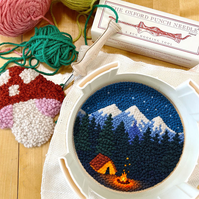 Mountain Campfire Punch Needle Kit - Leisure Handcraft Experience | Cozy Home Matching Piece - image 12