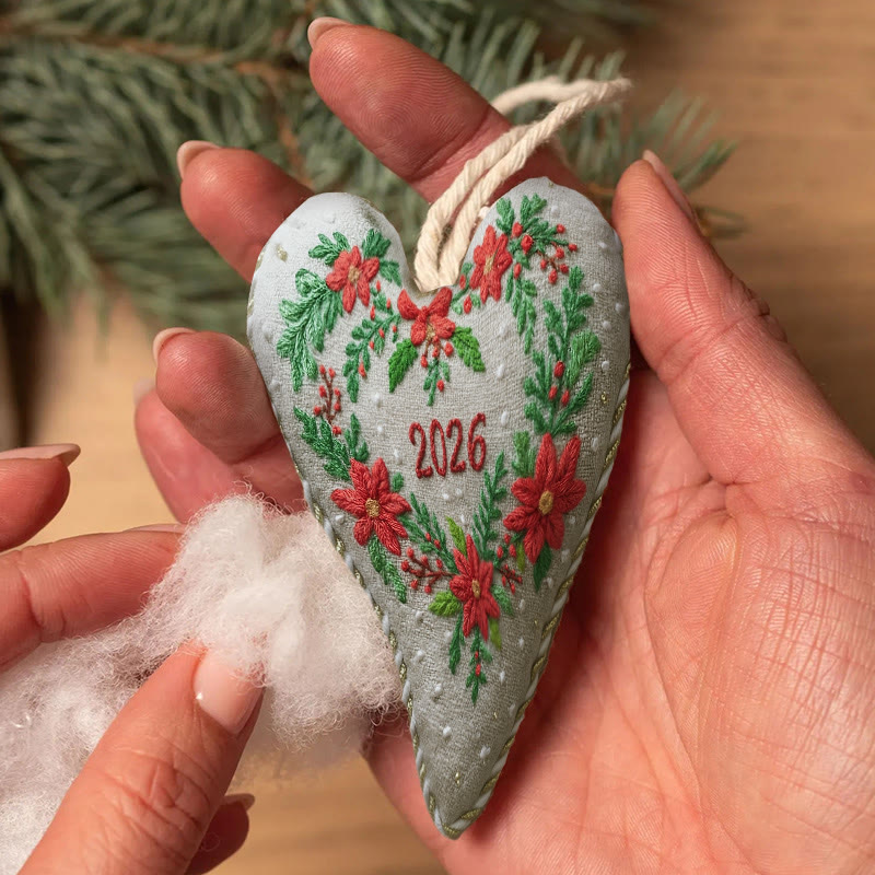 Rubbyoo Heart Embroidery Kit - Christmas Wreath | Diy Christmas Ornaments | Perfect Handicraft For New Year - image 9