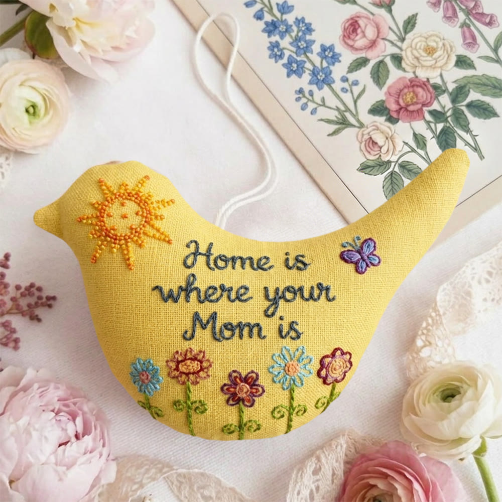 Rubbyoo Bird-shaped Embroidery Kit - Home Is Where Mom Is | Mother's Day Gift | Handmade Memorable Collection - image 3