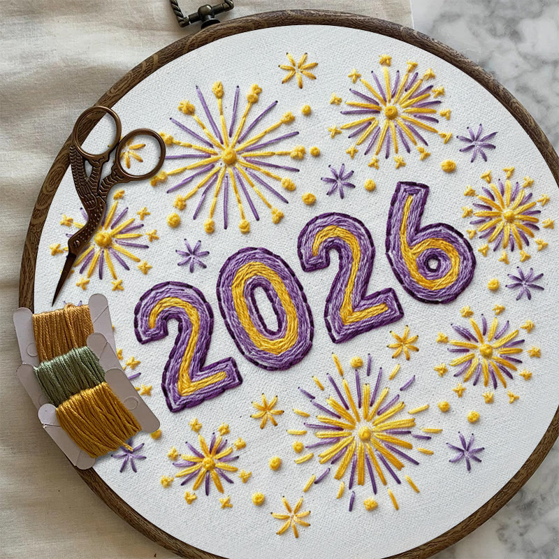 Rubbyoo Embroidery Kit - 2026 New Year | Diy New Year Collection | Perfect For Home Ornament - image 9