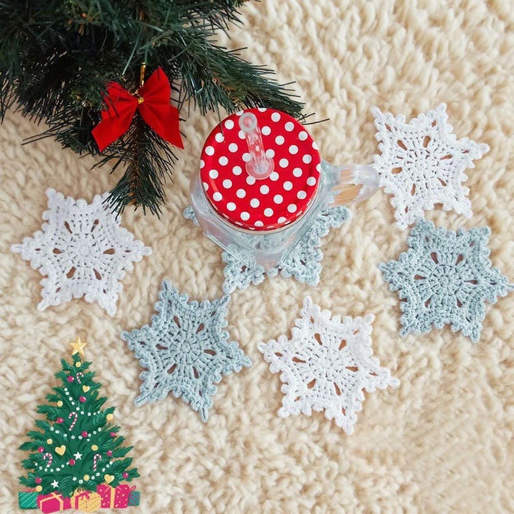 Diy Handmade Snowflake Coaster Crochet Kit - Holiday Table Decor | Unique Christmas Decorations - image 4