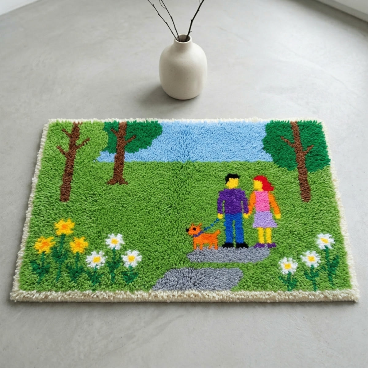 Rubbyoo Latch Hook Rug Kit - Park Date | Diy Handmade Carpet | Unique Anniversary Gift - image 8