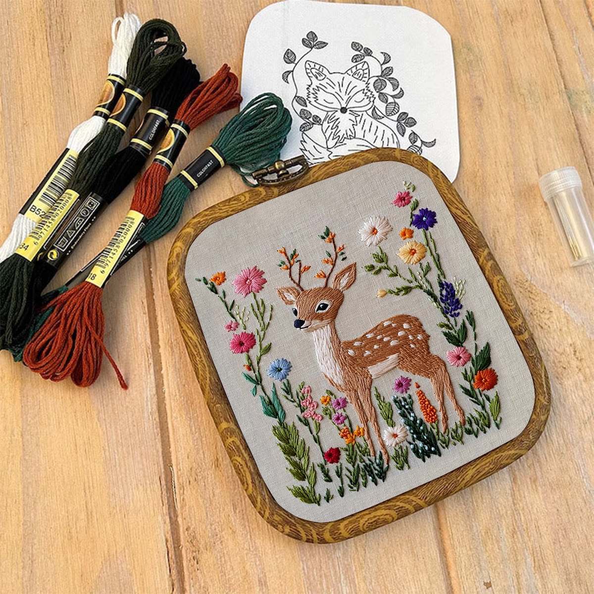 Rubbyoo Embroidery Kit-  Flowers Deer - image 9