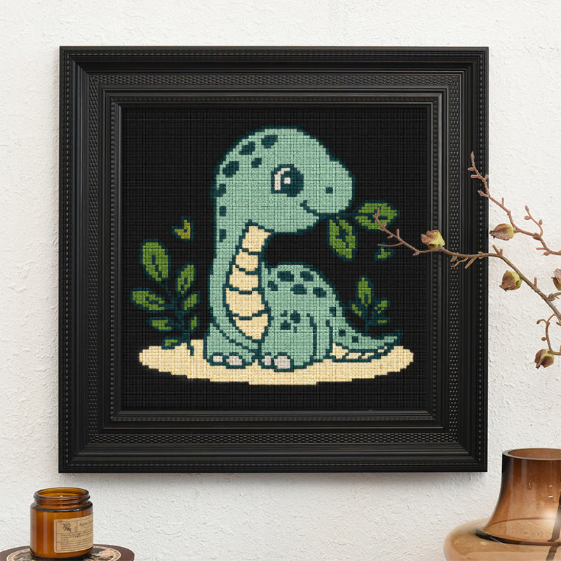  Cross Stitch Kit - Baby Dinosaur | Handmade Wall Art | Easy Needlework For Beginner - image 7
