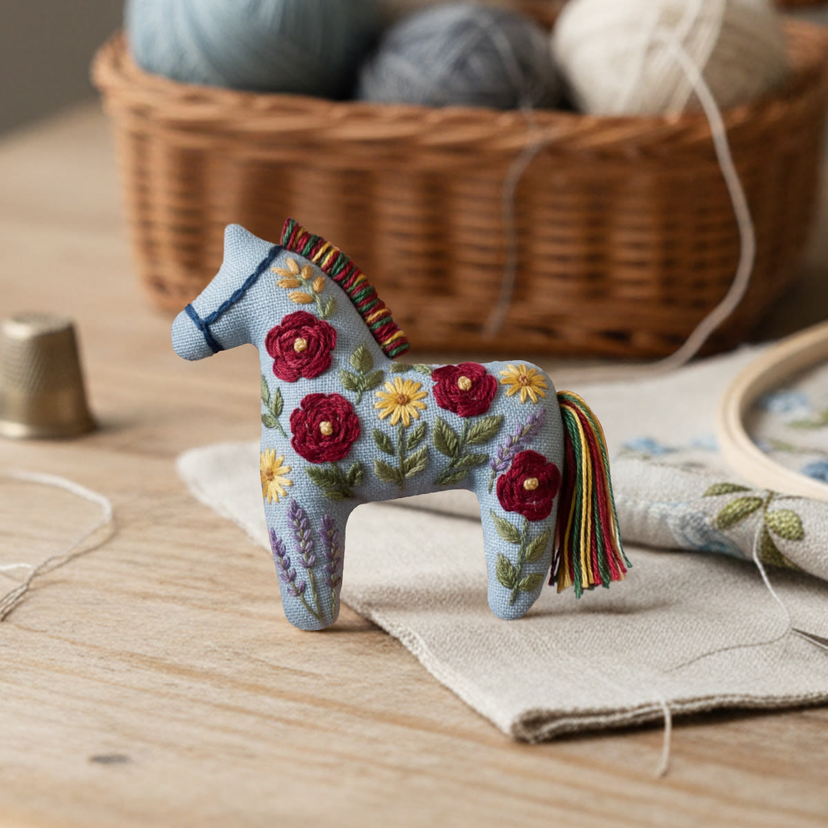 Rubbyoo Horse Embroidery Kit - Red Rose | Diy Floral Hanging | Nice Gift Idea  - image 6