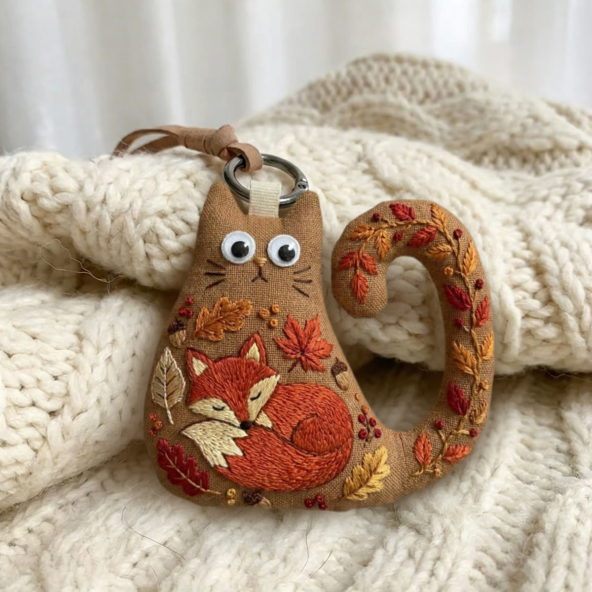 Rubbyoo Cat Embroidery Kit -  Sleeping Red Fox | Handmade Gift For Friend |  Everyday Bag Accessory - image 6