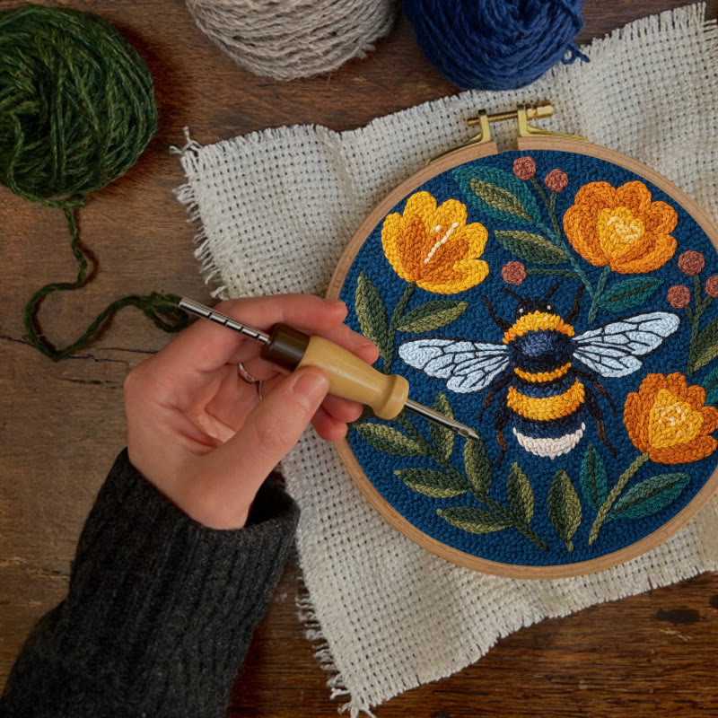 Bumblebee And Orange Blossom Punch Needle Kit – Entry-Level Handmade Craft | Top Gifting Option - image 6