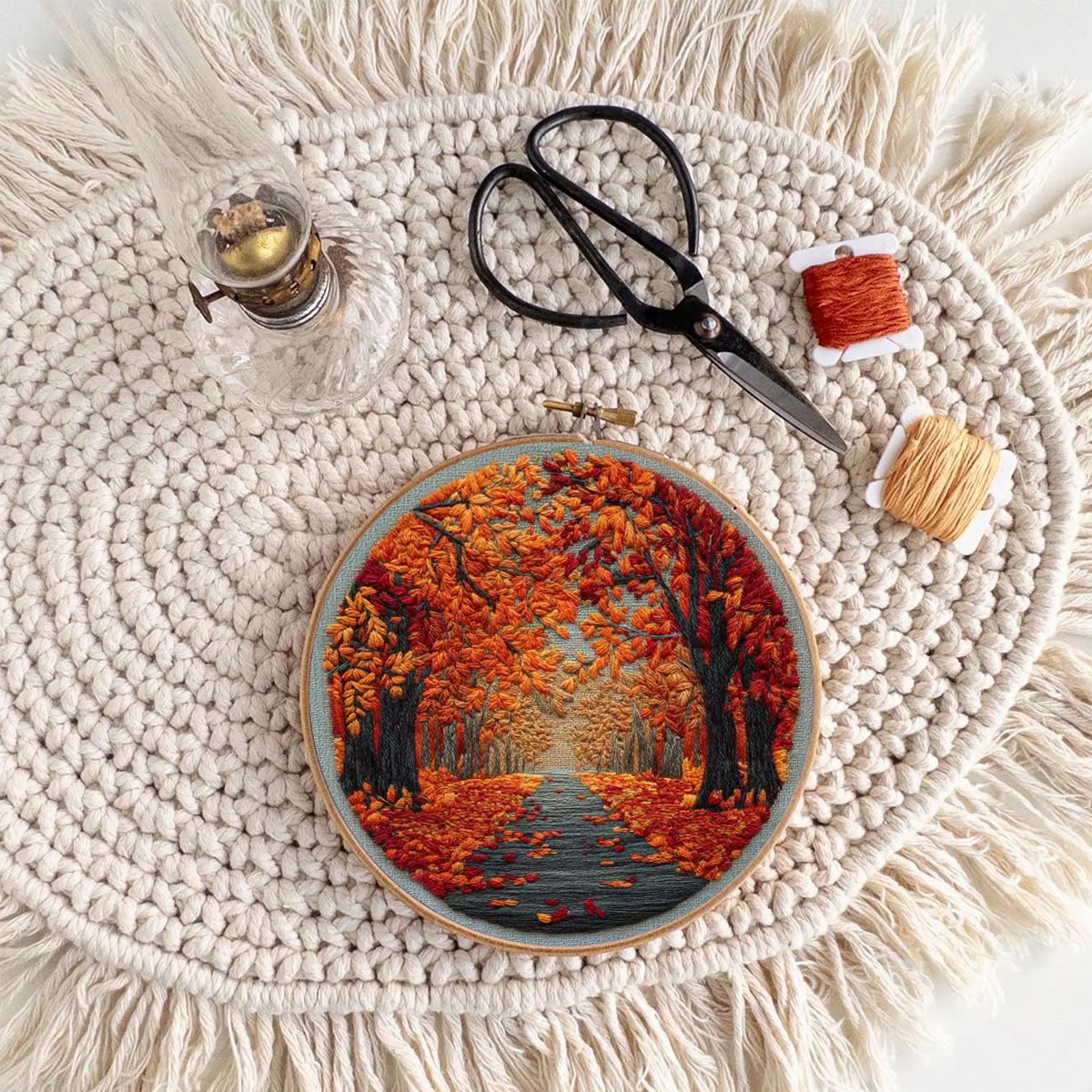 Rubbyoo Embroidery Kit - Autumn View | Nature Needle Art | Handmade Desk Decor - image 8