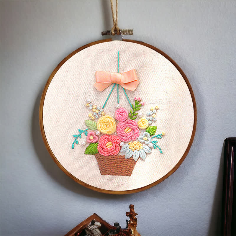 Rubbyoo Embroidery Kit - Basket Of Peonies - image 5