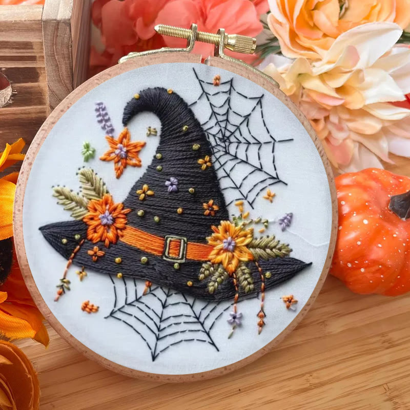 Rubbyoo Embroidery Kit - Spider Wizard Hat | Decorative Halloween Craft | Spooky Halloween Gifts - image 6