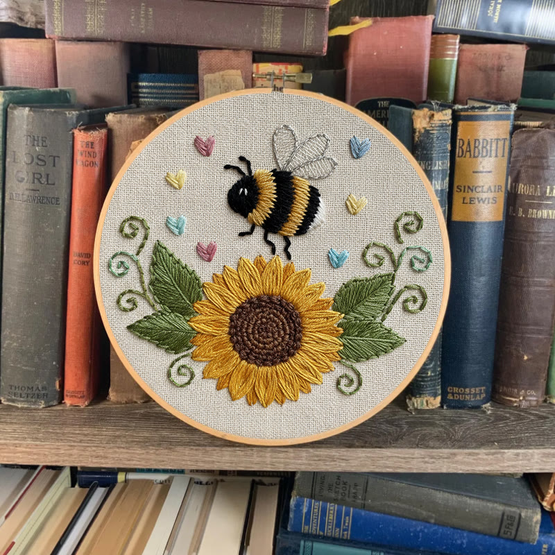 Rubbyoo Embroidery Kit - Sunflower Bee | Diy Floral Insect Art  | Perfect Handicraft For Beginner  - image 6