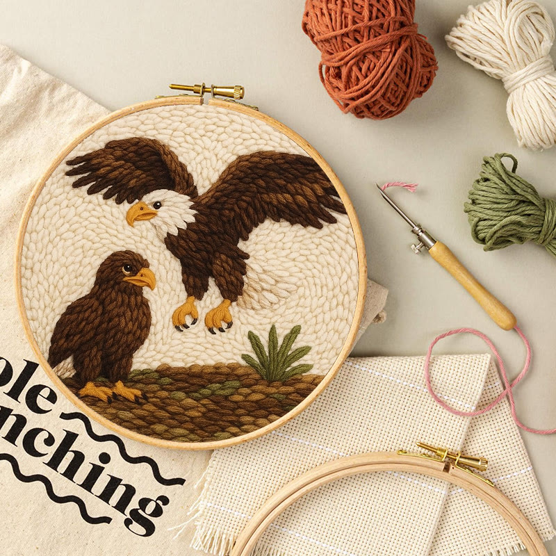 Fierce Eagle Punch Needle Kit - Diy Animal Craft | Perfect Gift For Bird Lovers - image 6