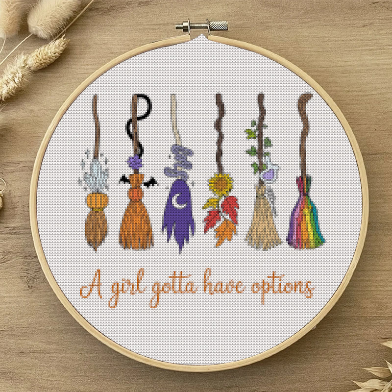  Cross Stitch Kit - Magic Broom | Halloween Decorative Craft | Diy Wall Collection  - image 5