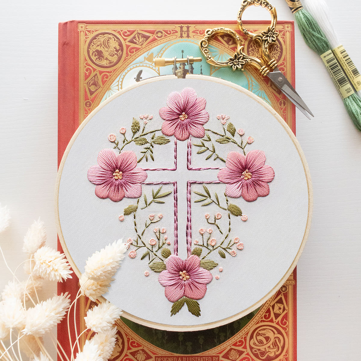 Rubbyoo Embroidery Kit - Flower Cross | Handmade Faith Craft | Creative Religious Decoration - image 9