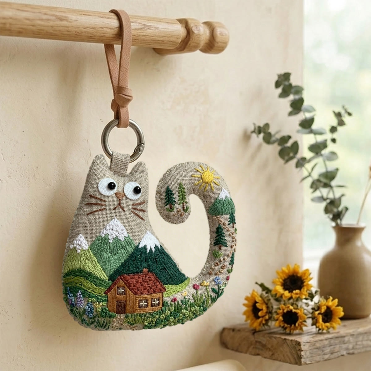 Rubbyoo Cat Embroidery Kit - Snow-capped Mountains | New Home Gift | Diy Nursery Decor - image 4
