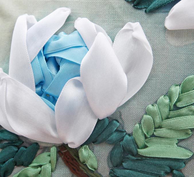 Embroidered Ribbon Floral Pillow Case Kits | Charming Handicraft For Mom | Floral Room Decoration Gifts - image 3