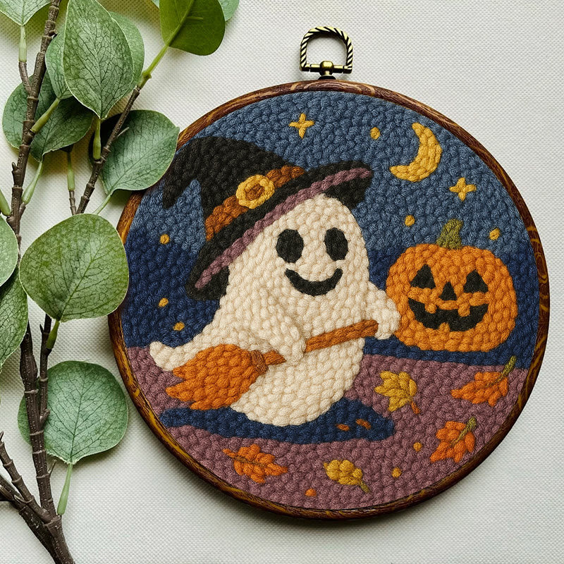 Happy Halloween Ghost Punch Needle Kit - Adorable Halloween Decor | Nice Holiday Handicraft  - image 5