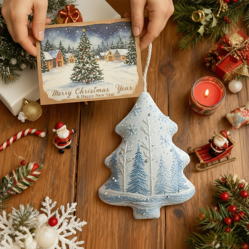 Rubbyoo Tree-shaped Embroidery Kit - Woodland Pine Motif | Delicate Hand Pack | Festive Trinket - image 9
