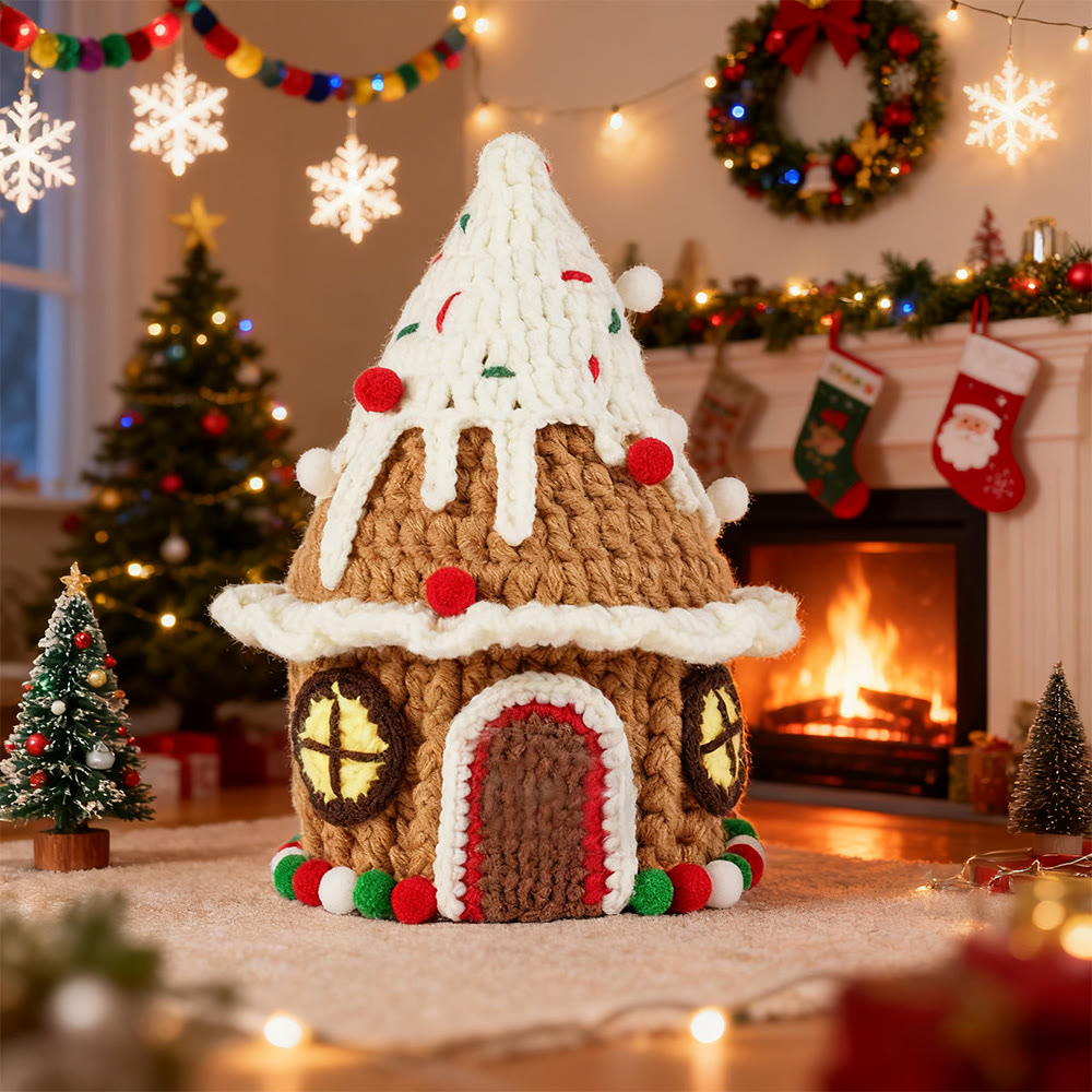 Diy Handmade Christmas Series Crochet Kit - Diy Gift For Friends | Perfect Holiday Home Decor - Christmas House B - image 3