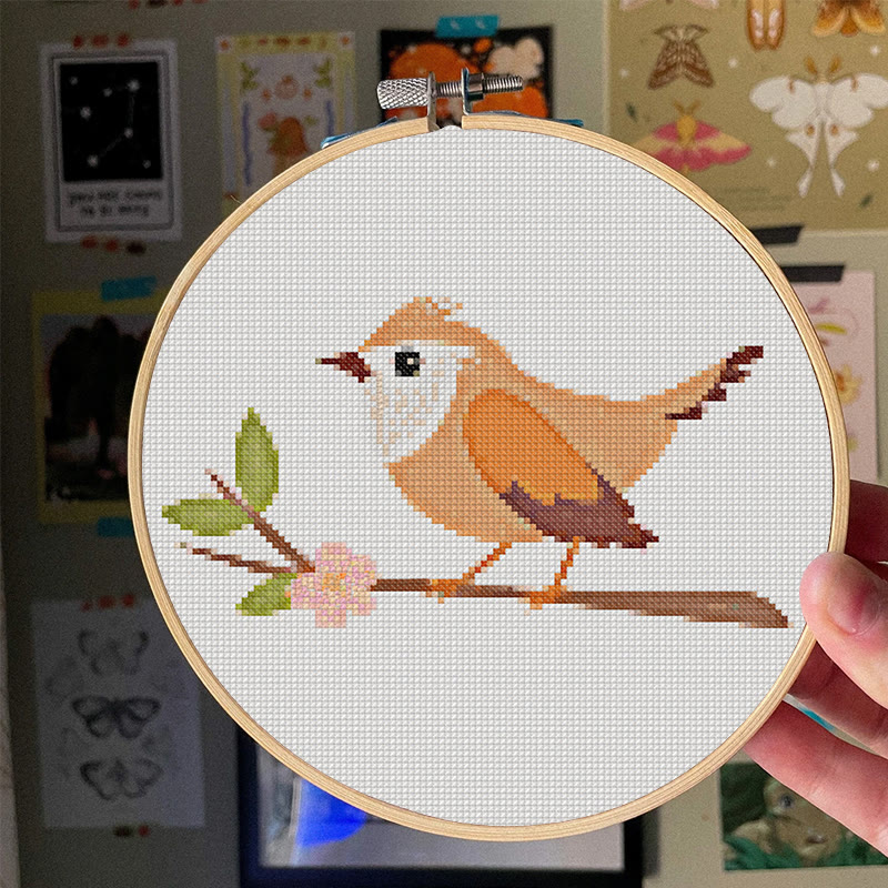  Cross Stitch Kit - Little Wren | Animal Sewing Craft | Beginner Friendly Handicraft  - image 4