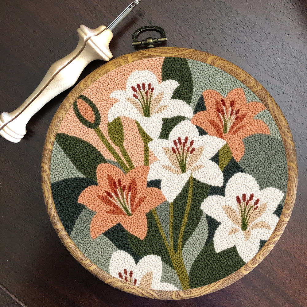 Endless Wonderful Blossom Punch Needle Kit - Funny Beginner-Friendly New Hobby | Elegant Floral Framed Art - image 7