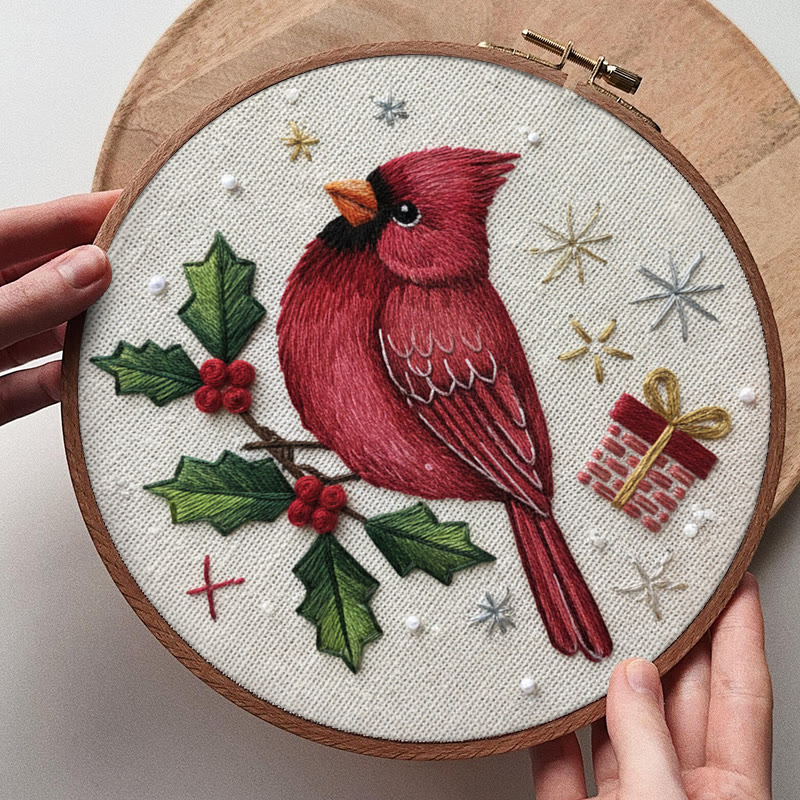 Rubbyoo Embroidery Kit - Holiday Cardinal | Perfect For Christmas Decor | Handmade Gift For Friends - image 6
