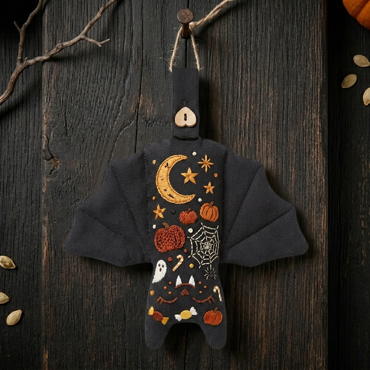 Rubbyoo Bat Embroidery Kit - Halloween Sampler | Spooky Gift For Friend | Cozy Autumn Home Decor - image 9