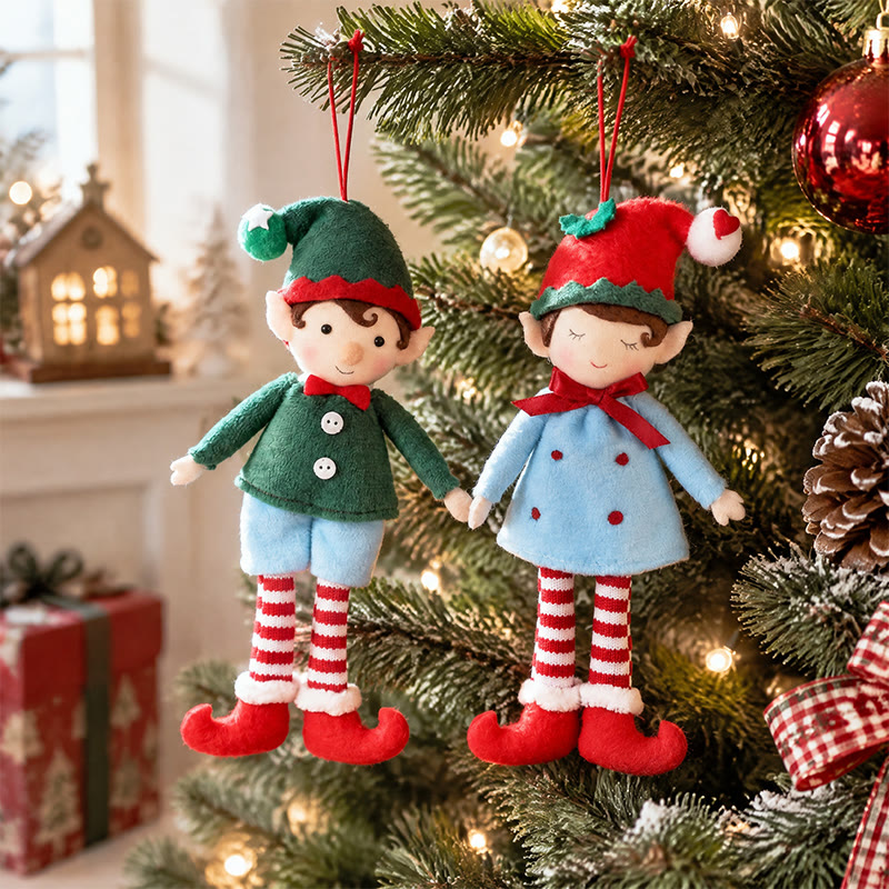 Rubbyoo Christmas Elf Doll Ornament – Lovely Xmas Tree Hanging | Whimsical Holiday Displays  - image 1