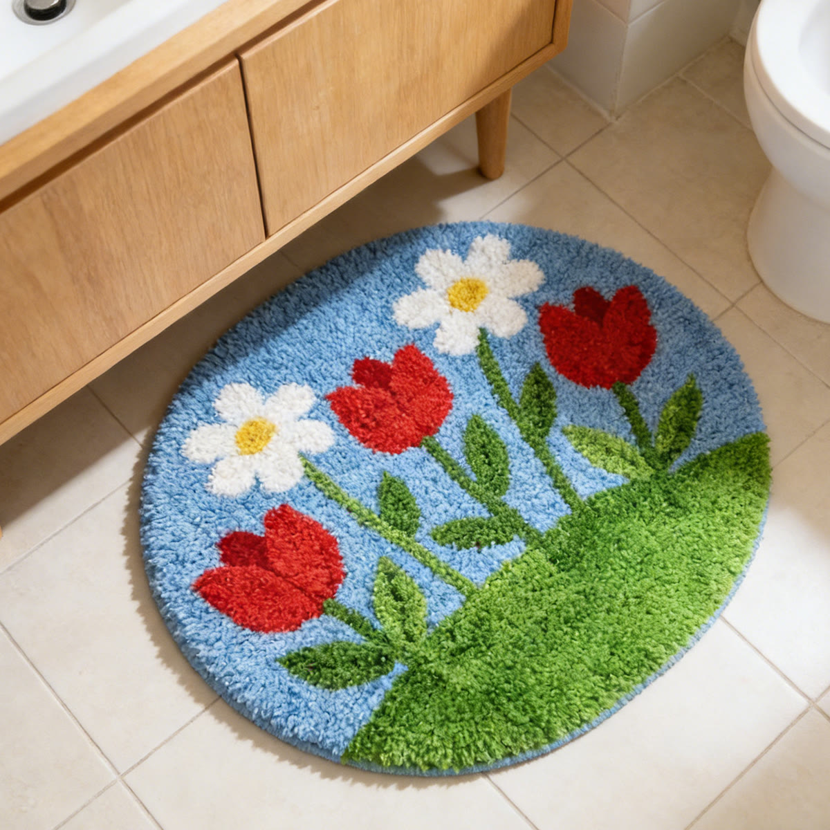 Rubbyoo Latch Hook Rug Kit - Little Flower | Spring Home Decoration | Easy Handmade Art - image 5