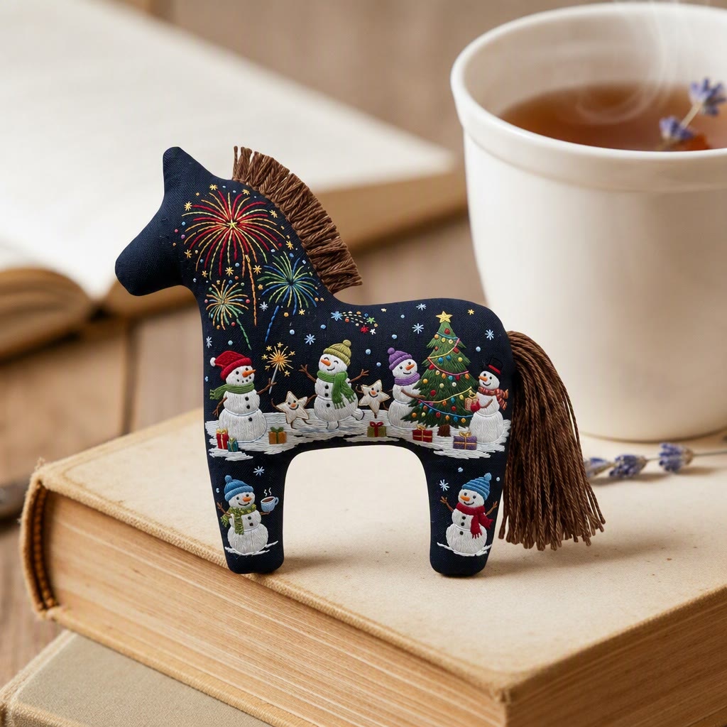 Rubbyoo Dala Horse Embroidery Kit - Merry Christmas Eve Carnival | Adorable Fairytale Party Accent | Nursery Room Cozy Festive Decor - image 6
