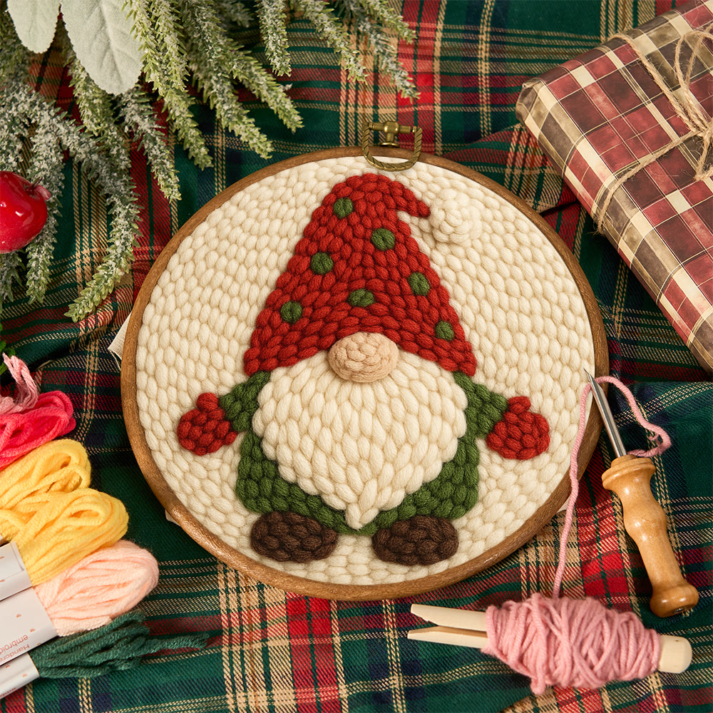 Christmas Gnome Punch Needle Kit - DIY Holiday Craft | Wall Art for Christmas Season - image 9