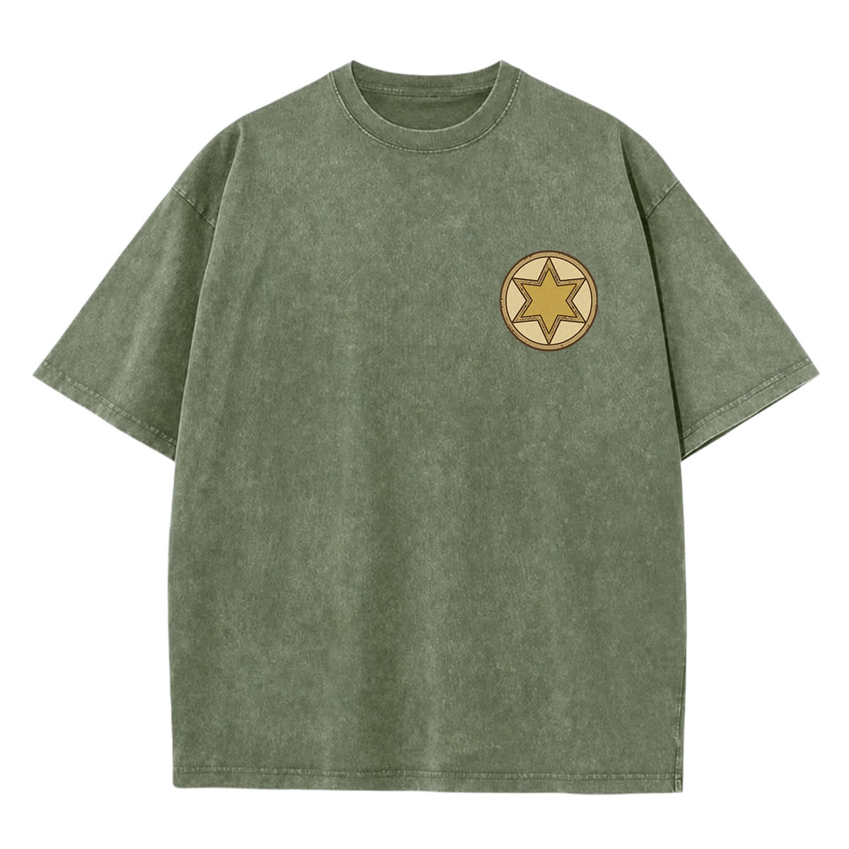 Rubbyoo  North Star Constellation Double Sided Unisex Washed T-shirt Botanical Tarot Motif - image 6