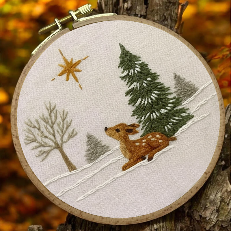 Rubbyoo Embroidery Kit - Deer In The Snow | Christmas Handmade Artwork | Perfect Gift For Home Decor - image 7