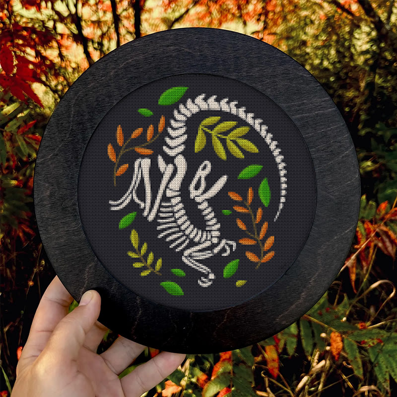 Cross Stitch Kit - Dinosaur Skeleton | Unique Wall Decor | Diy Craft For Handmade Lover - image 6