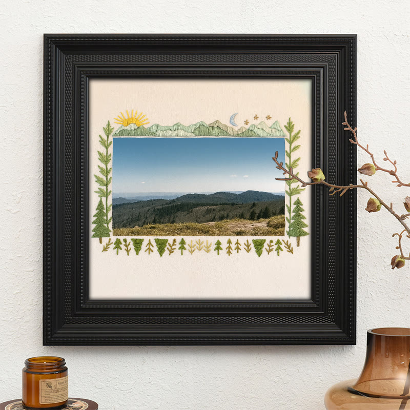 Rubbyoo Embroidery Photo Frame Kit - Mountain Range | Whimsy Handmade Needlework | Perfect Home Decor  - image 8