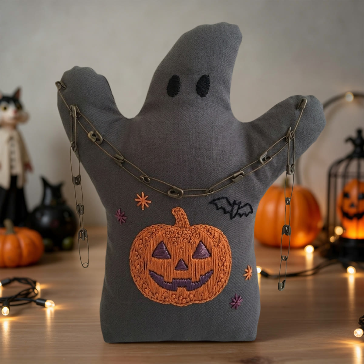 Rubbyoo Ghost Embroidery Kit - Mysterious Jack-o-lantern | Perfect Halloween Party Accent | Ideal Holiday Craft For Beginners - image 2