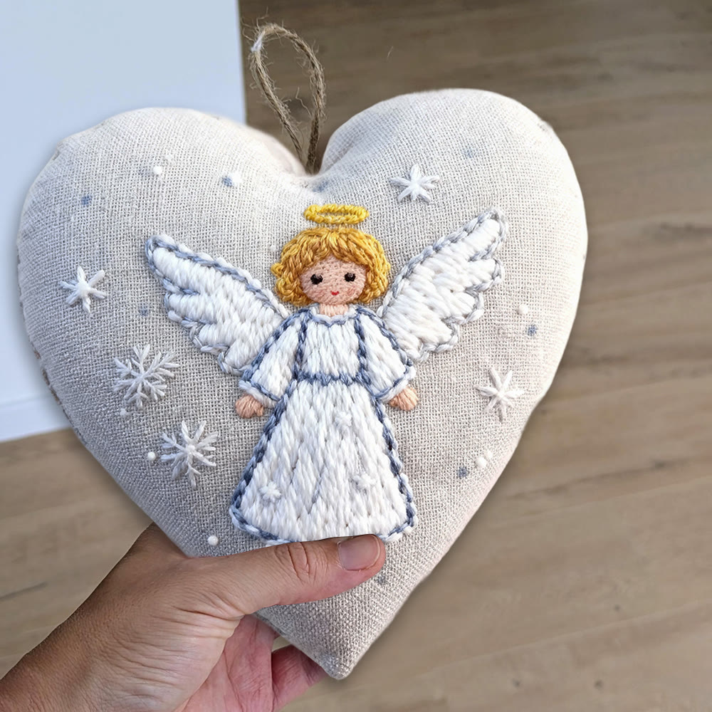 Rubbyoo Heart Embroidery Kit - Adorable Angel | Diy Needle Artwork | Perfect Hanging Decor  - image 6