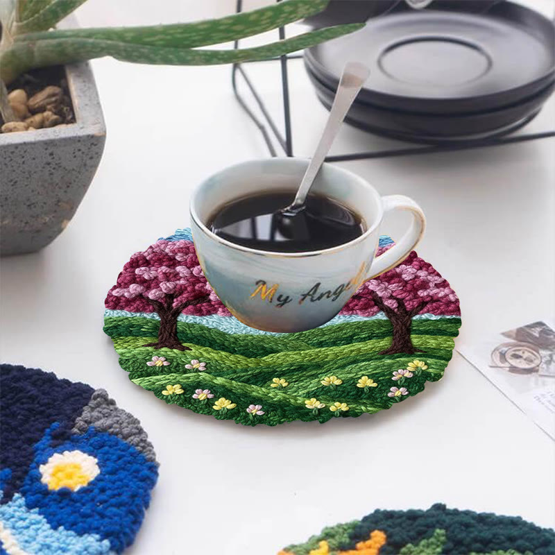 Spring Cherry Blossom Twin Trees Punch Needle Kit – Fresh Spring Decor Hanger | Newbie-friendly Diy Craft - image 5