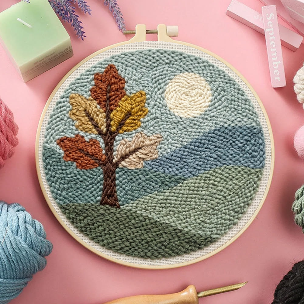 Standing Maple Tree Punch Needle Kit - Easy-to-do Handicraft For Nature Lover | Artistic Wall Hanging Art - image 8