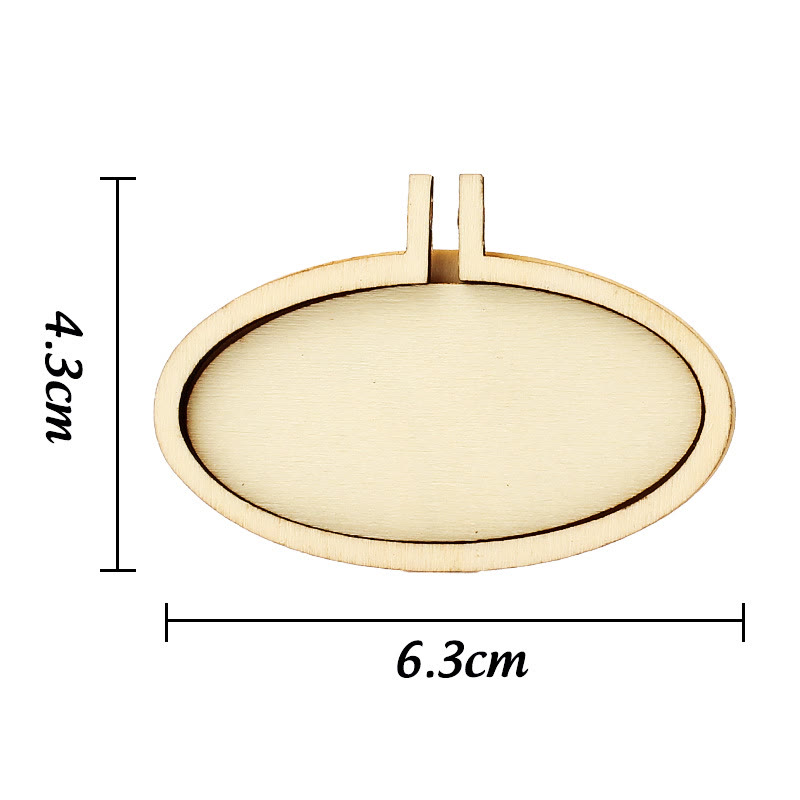 Embroidery Mini Wooden Hoops | Cross Stitch Frame | Diy Sewing Accessories - Oval ( 4.3*6.3cm) - 10pcs - image 13