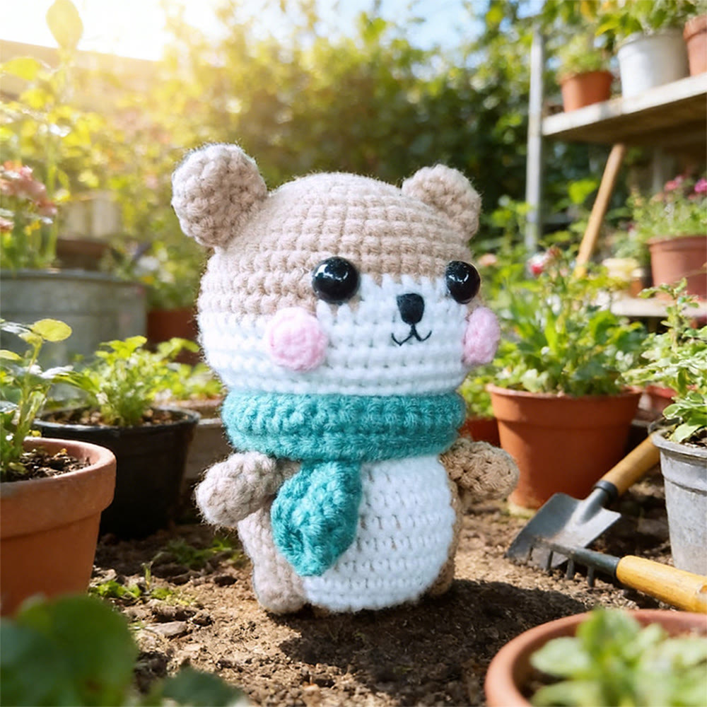 Diy Handmade Bear With Scarf Crochet Kit - Crocheted Kids Doll | Plush Animal Craft | Nice Gift Idea - image 2