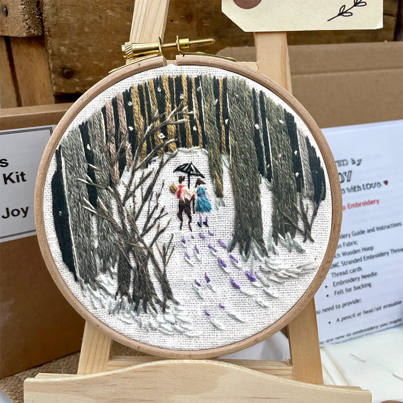 Rubbyoo Embroidery Kit - Snowy Path | Winter Landscape Craft | Perfect As Hanging Ornament  - image 8