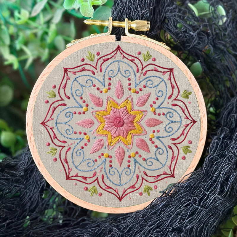 Rubbyoo Embroidery Kit - Pastel Mandala Motif | Gentle Diy | Artistic Home Addition - image 5
