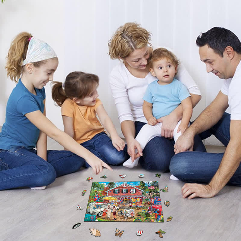 Rubbyoo Fourth of July - Wooden Jigsaw Puzzle