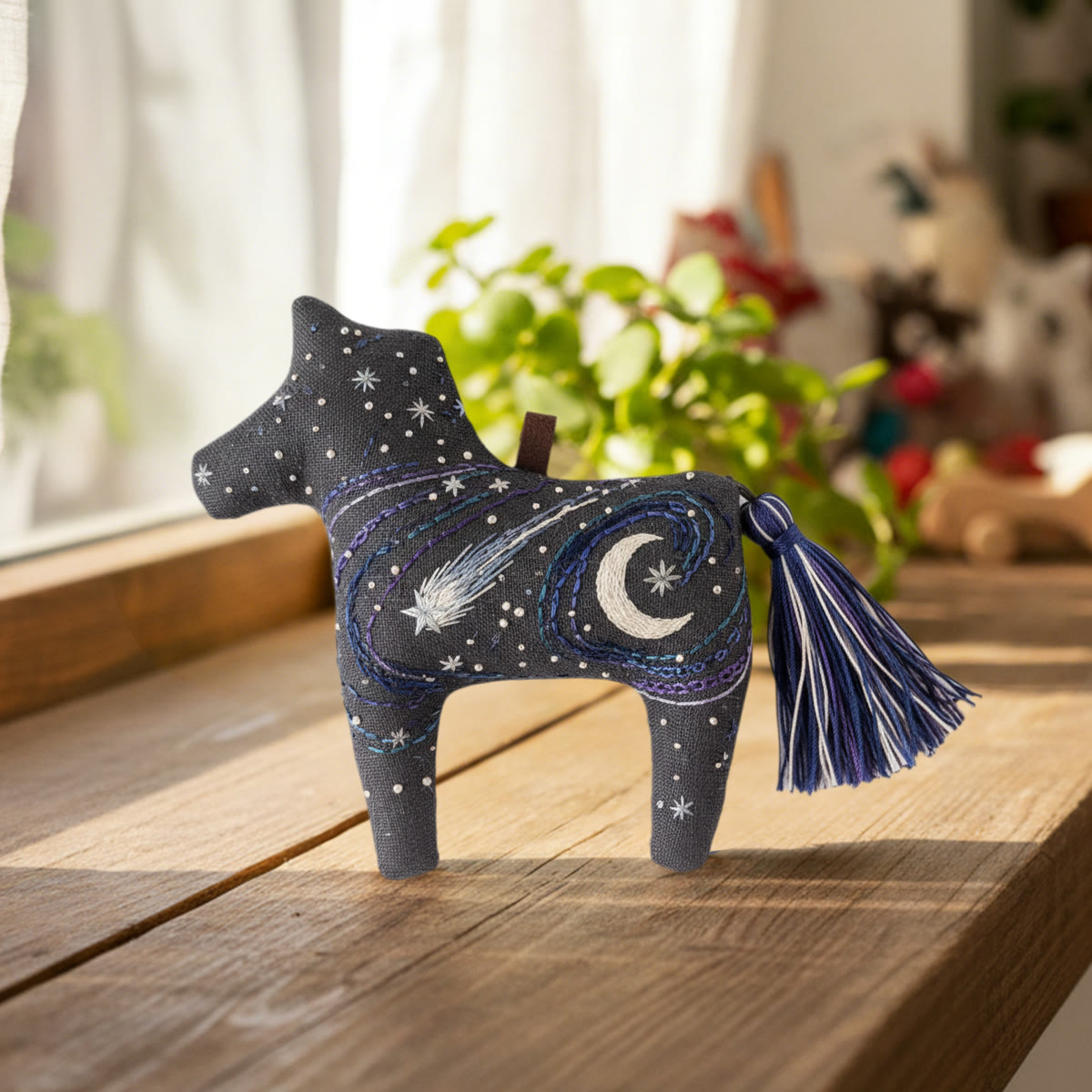 Rubbyoo Dala Horse Embroidery Kit - Star And Moon Night | Fun Craft Project | Cool Room Decoration - image 4