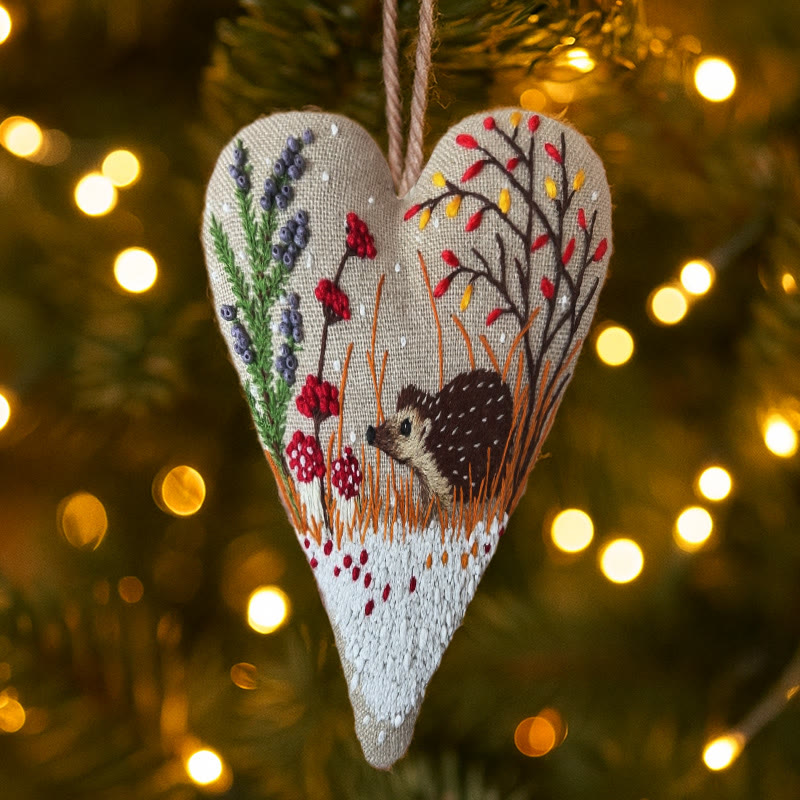 Rubbyoo Heart Embroidery Kit - Little Hedgehog | Winter Home Decor | Diy Animal Craft - image 6