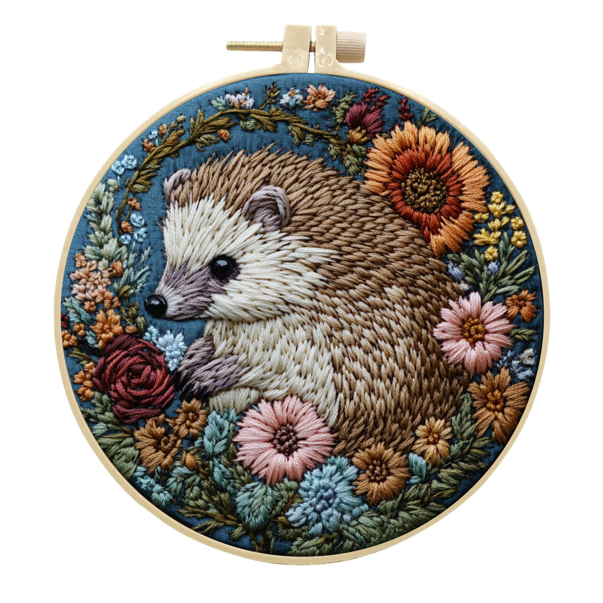 Rubbyoo Embroidery Kit - Adorable Hedgehog | Diy Animal Craft | Handmade Hoop Art  - 15*15cm - #3 - image 4
