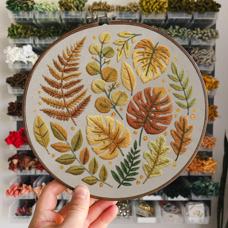 Rubbyoo Embroidery Kit - Autumn Leaf Medley | Cozy Handwork | Seasonal Statement - image 5